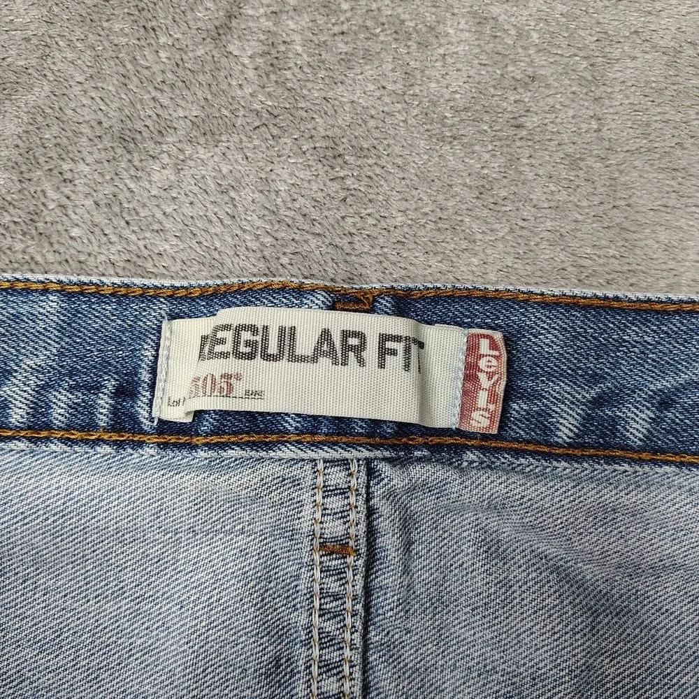 Y2K Levi's 505‎ Regular Fit Jeans Mens 38x34 Light Wash Blue Straight Leg Cotton